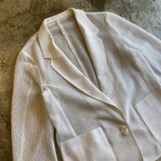 画像3: WHITE COLOR MESH DESIGN TAILORED JACKET / Ladies M (3)