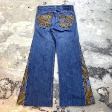 画像2: 【Wiz&Witch】SIDE ORIENTAL WIDE DENIM PANTS / W30 (2)