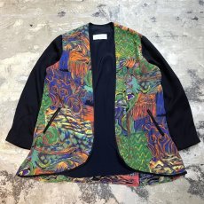 画像1: 90's ARTISTIC GRAPHIC PATTERN SWITCHED CARDIGAN / Mens L (1)