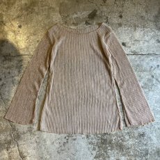 画像1: PALE TONE GLITTER MIX PATTERN SHEER L/S TOPS / Ladies M (1)