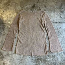 画像2: PALE TONE GLITTER MIX PATTERN SHEER L/S TOPS / Ladies M (2)