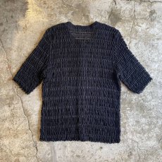 画像2: BLACK COLOR LACE GATHER DESIGN S/S CARDIGAN / Ladies M (2)