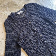 画像3: BLACK COLOR LACE GATHER DESIGN S/S CARDIGAN / Ladies M (3)