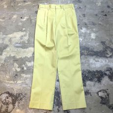 画像1: YELLOW COLOR 2TUCK STRAIGHT SILHOUETTE SLACKS / W31 (1)