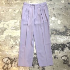 画像1: PURPLE COLOR 2TUCK STRAIGHT SILHOUETTE SLACKS / W32 (1)