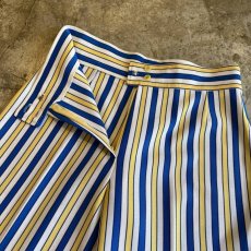 画像7: OLD COLOR STRIPES PATTERN FLARE PANTS / W28 (7)