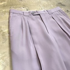 画像3: PURPLE COLOR 2TUCK STRAIGHT SILHOUETTE SLACKS / W32 (3)