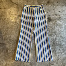 画像1: OLD COLOR STRIPES PATTERN FLARE PANTS / W28 (1)