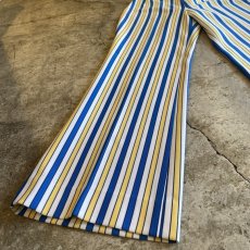 画像5: OLD COLOR STRIPES PATTERN FLARE PANTS / W28 (5)