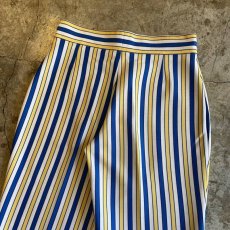 画像10: OLD COLOR STRIPES PATTERN FLARE PANTS / W28 (10)