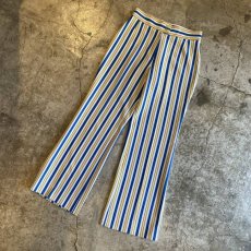 画像4: OLD COLOR STRIPES PATTERN FLARE PANTS / W28 (4)