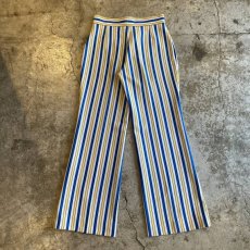 画像2: OLD COLOR STRIPES PATTERN FLARE PANTS / W28 (2)