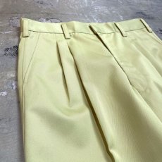 画像3: YELLOW COLOR 2TUCK STRAIGHT SILHOUETTE SLACKS / W31 (3)