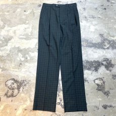 画像1: BLACK WATCH PATTERN STRAIGHT SILHOUETTE PANTS / W31 (1)