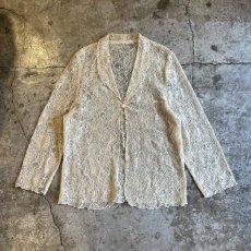 画像1: ALL OVER FLOWER LACE DESIGN TAILORED JACKET / Ladies M (1)