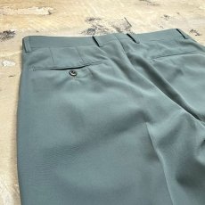 画像9: BLUE GREEN COLOR WIDE SILHOUETTE SLACKS / W34 (9)