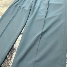 画像6: BLUE GREEN COLOR WIDE SILHOUETTE SLACKS / W34 (6)