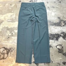 画像2: BLUE GREEN COLOR WIDE SILHOUETTE SLACKS / W34 (2)