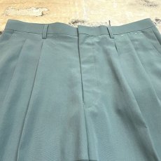 画像10: BLUE GREEN COLOR WIDE SILHOUETTE SLACKS / W34 (10)