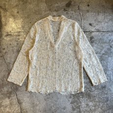 画像2: ALL OVER FLOWER LACE DESIGN TAILORED JACKET / Ladies M (2)