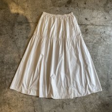 画像1: LUSTER WHITE COLOR NYLON DESIGN FLARE SKIRT / W26~W35 (1)