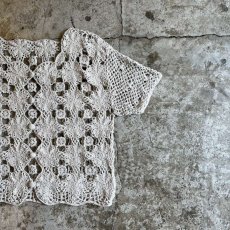 画像8: PALE TONE FLOWER CROCHET DESIGN S/S CARDIGAN / Ladies M (8)