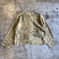 画像2: ALL OVER PATTERN LINEN DESIGN JACKET / Ladies L (2)