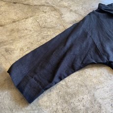 画像6: BLACK COLOR LINEN DESIGN JACKET / Ladies L (6)