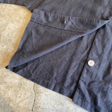 画像7: BLACK COLOR LINEN DESIGN JACKET / Ladies L (7)