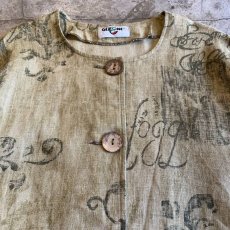 画像6: ALL OVER PATTERN LINEN DESIGN JACKET / Ladies L (6)