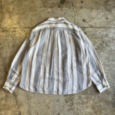 画像2: ALL OVER STRIPE PATTERN SIDE POCKET DESIGN L/S TOPS / Ladies L (2)