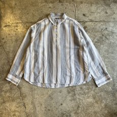 画像1: ALL OVER STRIPE PATTERN SIDE POCKET DESIGN L/S TOPS / Ladies L (1)