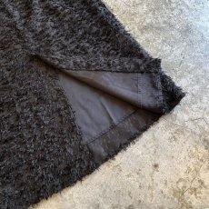 画像10: BLACK COLOR SHORT FRINGE DESIGN SHEER LONG SKIRT / W26 (10)