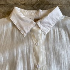 画像6: BACK SLIT DESIGN WHITE COLOR DESIGN SHEER SHIRT / Ladies M(L) (6)