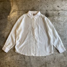 画像1: BACK SLIT DESIGN WHITE COLOR DESIGN SHEER SHIRT / Ladies M(L) (1)