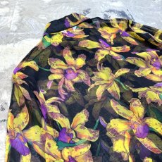 画像9: FLORAL GRAPHIC PATTERN L/S SHEER SHIRT / Mens M (9)