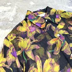 画像3: FLORAL GRAPHIC PATTERN L/S SHEER SHIRT / Mens M (3)