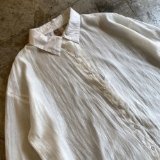 画像3: BACK SLIT DESIGN WHITE COLOR DESIGN SHEER SHIRT / Ladies M(L) (3)