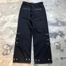 画像2: 【WONDERGROUND】ZIPPER EYELET DESIGN WIDE DENIM PANTS / OS (2)