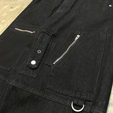 画像4: 【WONDERGROUND】ZIPPER EYELET DESIGN WIDE DENIM PANTS / OS (4)