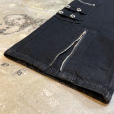 画像8: 【WONDERGROUND】ZIPPER EYELET DESIGN WIDE DENIM PANTS / OS (8)