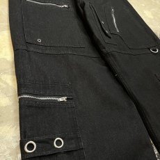 画像5: 【WONDERGROUND】ZIPPER EYELET DESIGN WIDE DENIM PANTS / OS (5)