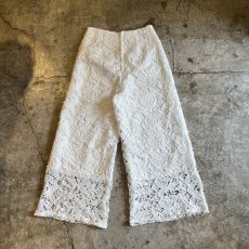 画像2: WHITE COLOR REEF CROCHET DESIGN WIDE PANTS / W25 (2)