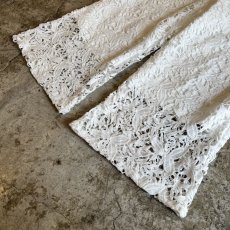 画像5: WHITE COLOR REEF CROCHET DESIGN WIDE PANTS / W25 (5)