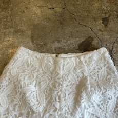 画像7: WHITE COLOR REEF CROCHET DESIGN WIDE PANTS / W25 (7)