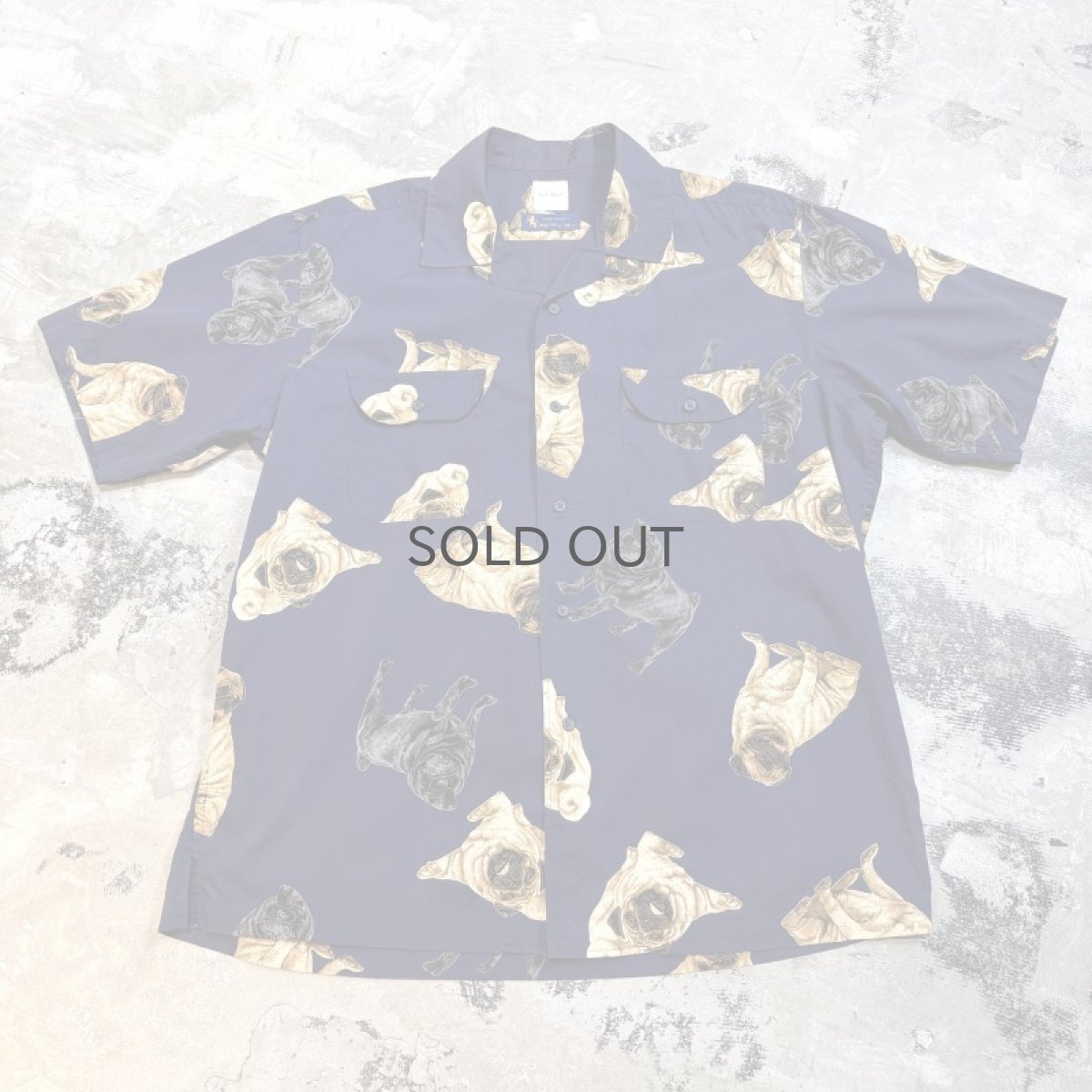 画像1: VARIOUS PUG POSTURE PRINTED S/S SHIRT / Mens L (1)