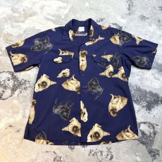 画像1: VARIOUS PUG POSTURE PRINTED S/S SHIRT / Mens L (1)