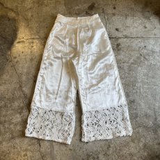 画像3: WHITE COLOR REEF CROCHET DESIGN WIDE PANTS / W25 (3)