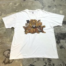 画像1: VARIOUS CAT FAMILY PRINTED S/S TEE / Mens XL (1)