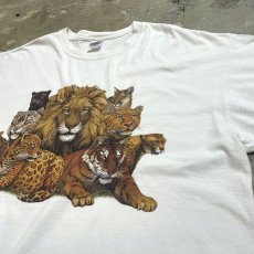 画像4: VARIOUS CAT FAMILY PRINTED S/S TEE / Mens XL (4)